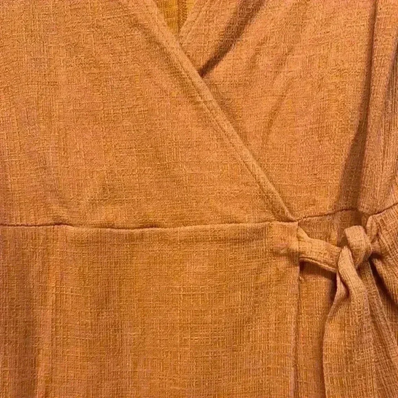 Madewell Rusty Orange Wrap Asymmetrical Dress - Picture 3 of 4